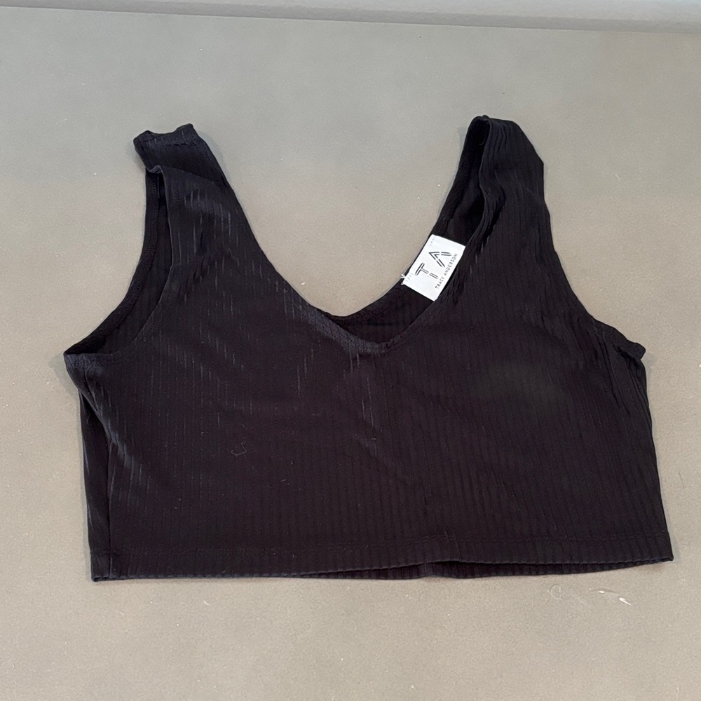 Tracy Anderson Black Ribbed Women's Crop Top Size Small